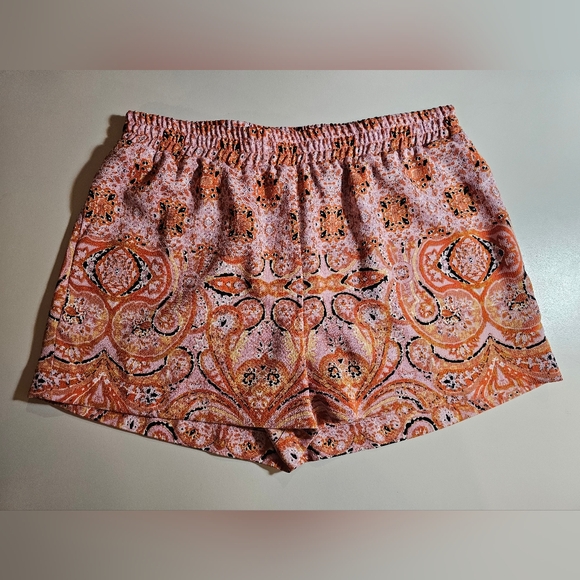BCBGMaxAzria High Waist Pink and Orange Shorts - Picture 1 of 7